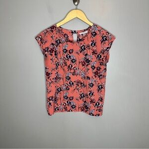 Abercrombie & fitch floral short sleeve open back blouse